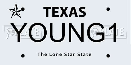 YOUNG1 Texas License Plate