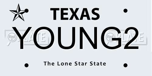 YOUNG2 Texas License Plate