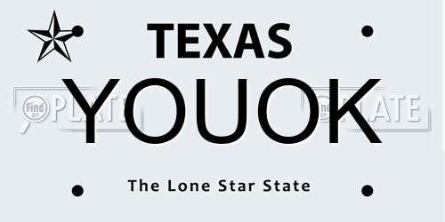 YOUOK Texas License Plate