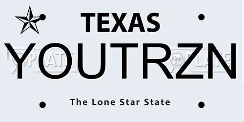 YOUTRZN Texas License Plate