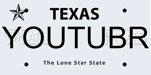YOUTUBR Texas License Plate