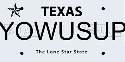 YOWUSUP Texas License Plate