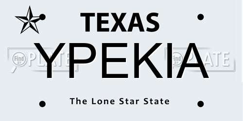 YPEKIA Texas License Plate