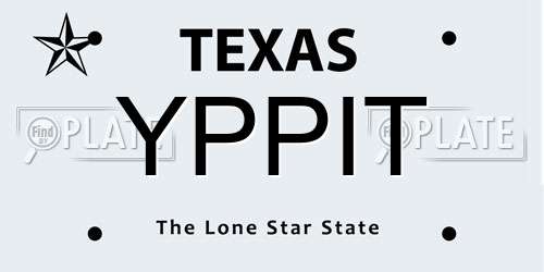YPPIT Texas License Plate