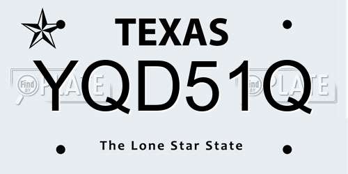 YQD51Q Texas License Plate