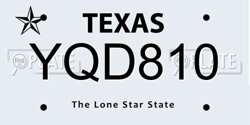 YQD810 Texas License Plate