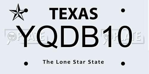 YQDB10 Texas License Plate