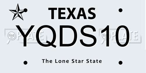 YQDS10 Texas License Plate