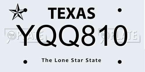 YQQ810 Texas License Plate