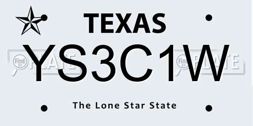 YS3C1W Texas License Plate