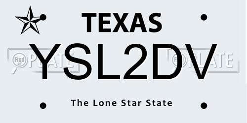 YSL2DV Texas License Plate