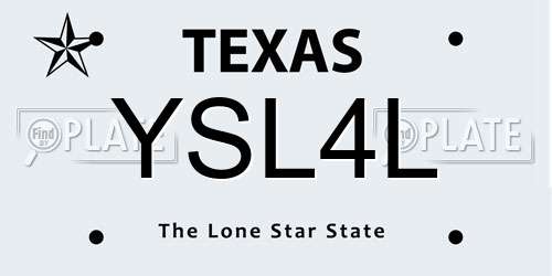 YSL4L Texas License Plate