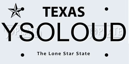 YSOLOUD Texas License Plate