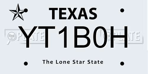 YT1B0H Texas License Plate