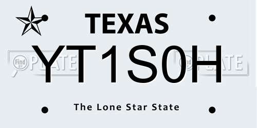 YT1S0H Texas License Plate