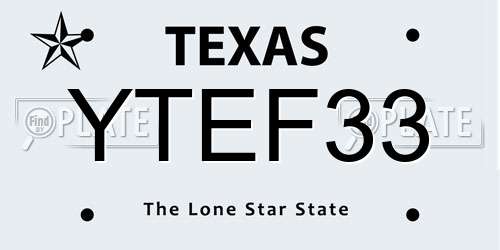 YTEF33 Texas License Plate
