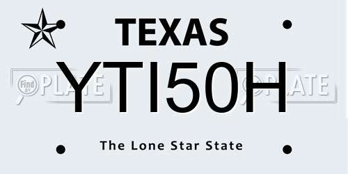 YTI50H Texas License Plate