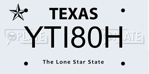 YTI80H Texas License Plate