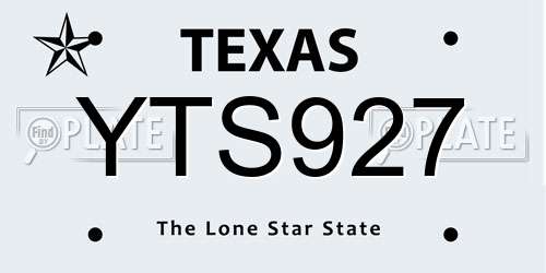 YTS927 Texas License Plate
