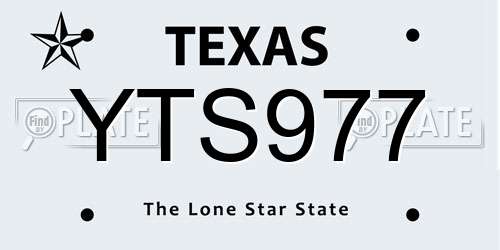 YTS977 Texas License Plate
