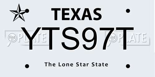 YTS97T Texas License Plate
