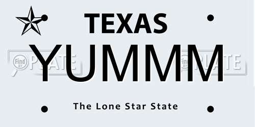 YUMMM Texas License Plate