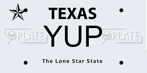 YUP Texas License Plate