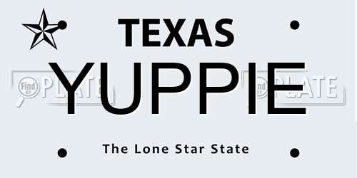 YUPPIE Texas License Plate