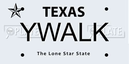 YWALK Texas License Plate