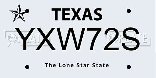 YXW72S Texas License Plate