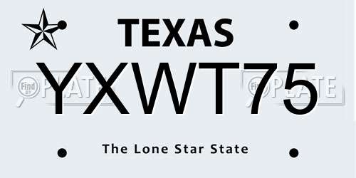 YXWT75 Texas License Plate