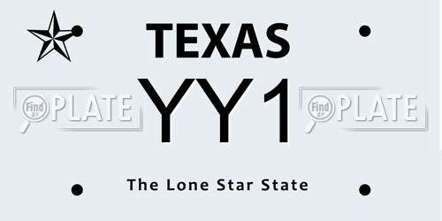 YY1 Texas License Plate