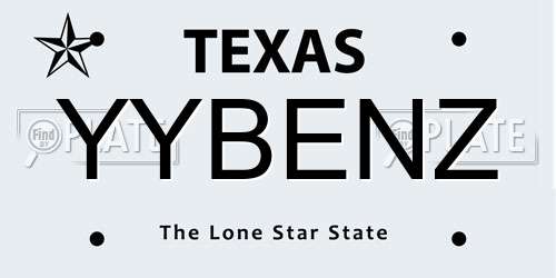 YYBENZ Texas License Plate