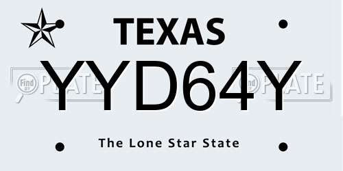 YYD64Y Texas License Plate