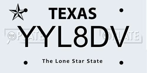 YYL8DV Texas License Plate