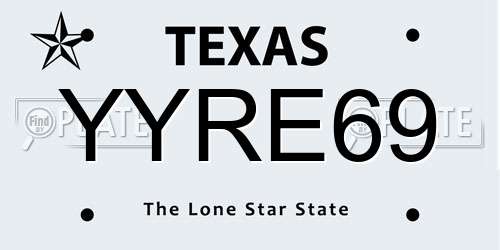 YYRE69 Texas License Plate