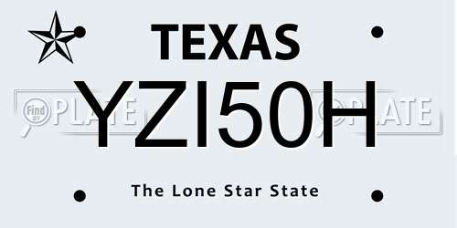 YZI50H Texas License Plate