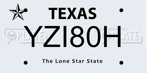 YZI80H Texas License Plate