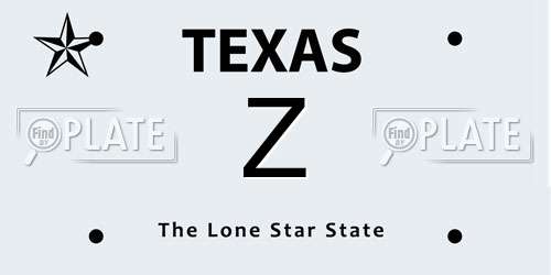 Z Texas License Plate
