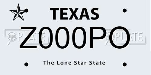 Z000PO Texas License Plate