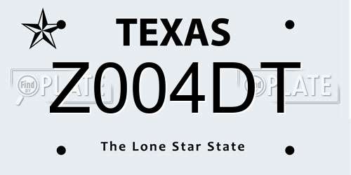 Z004DT Texas License Plate