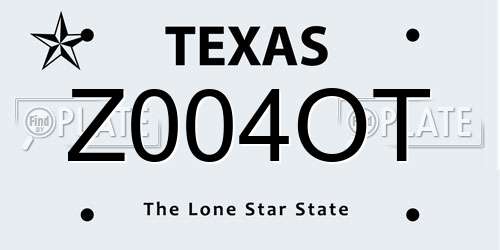 Z004OT Texas License Plate
