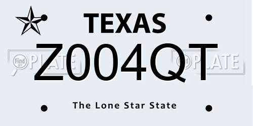 Z004QT Texas License Plate