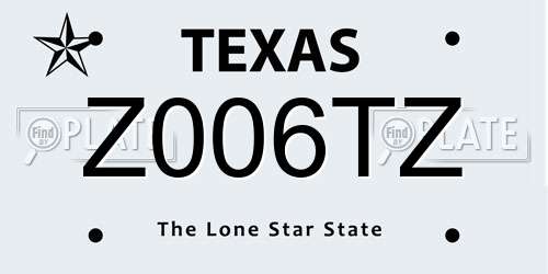 Z006TZ Texas License Plate