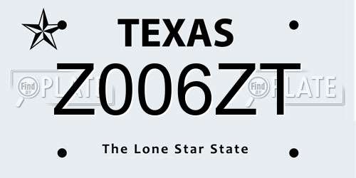 Z006ZT Texas License Plate