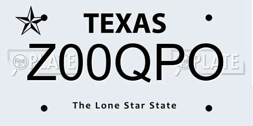 Z00QPO Texas License Plate