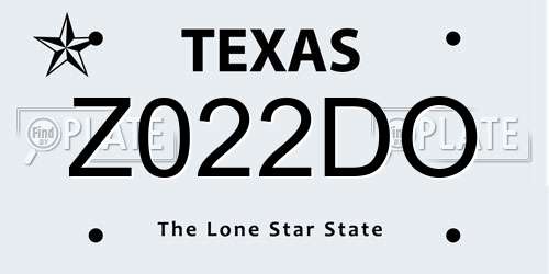 Z022DO Texas License Plate