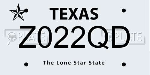 Z022QD Texas License Plate