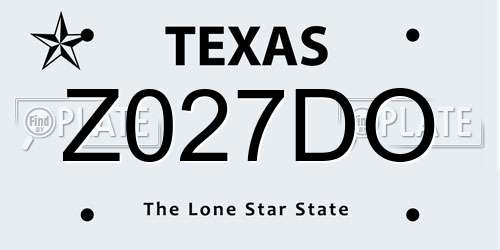Z027DO Texas License Plate