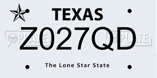 Z027QD Texas License Plate